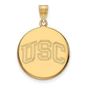 10K Yellow Gold University of Southern California Large Disc Pendant